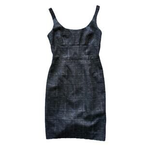 Carmen Marc Valvo Collection Black Babydoll Mini Y2K Sheath LBD Dress Size 4